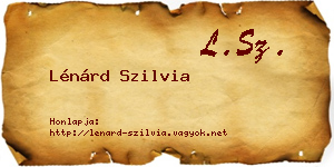 Lénárd Szilvia névjegykártya