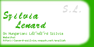 szilvia lenard business card